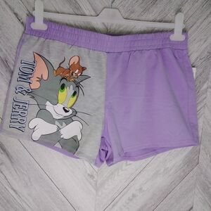 Tom And Jerry' Graphic Fleece Women's Shorts Size: XL (15-17) Purple